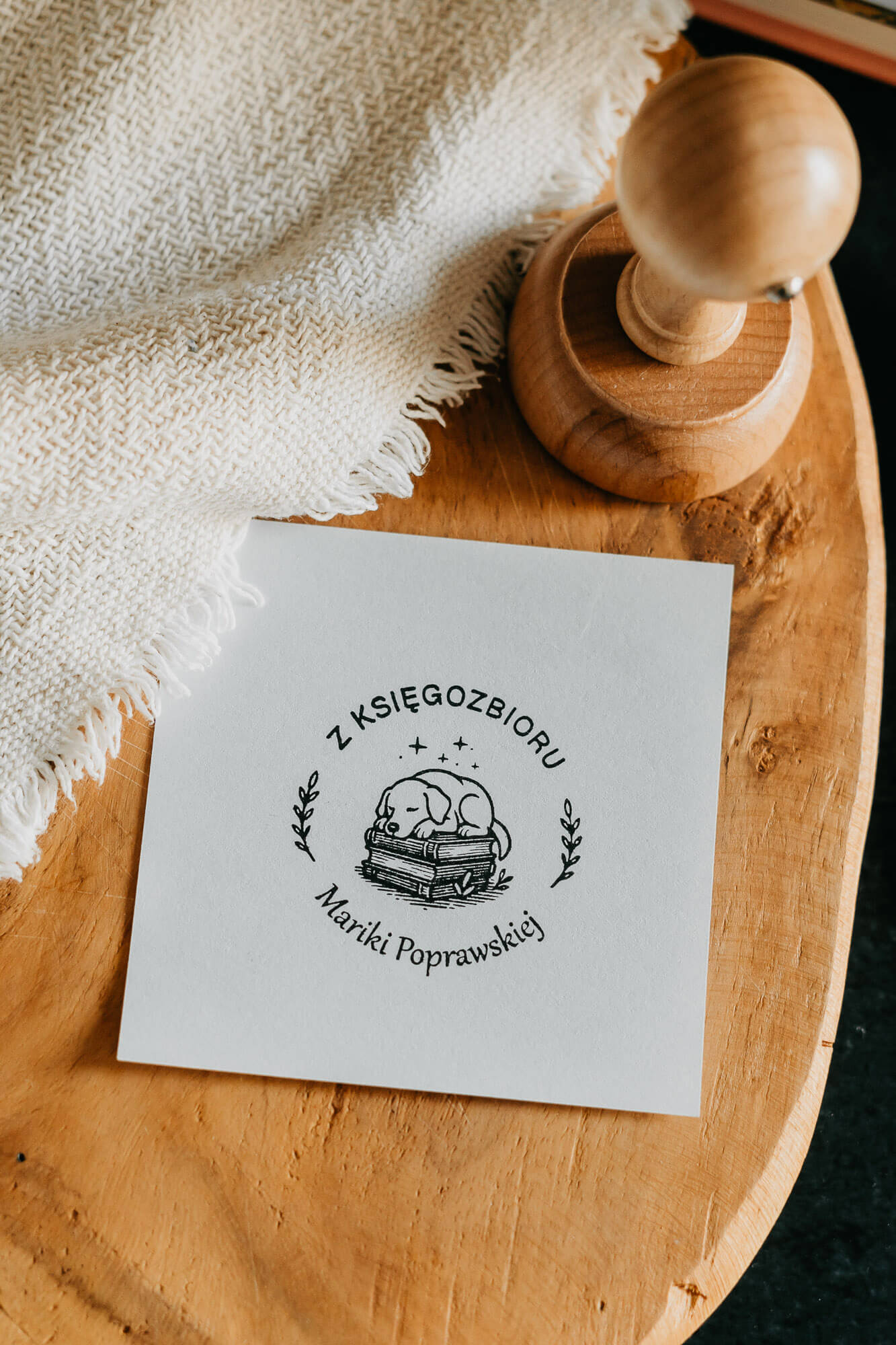 Stempel Ex Libris Piesek Na Książkach