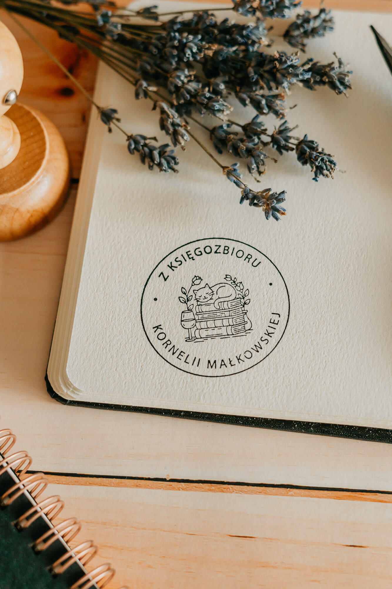 Stempel Ex Libris Kot I Wino