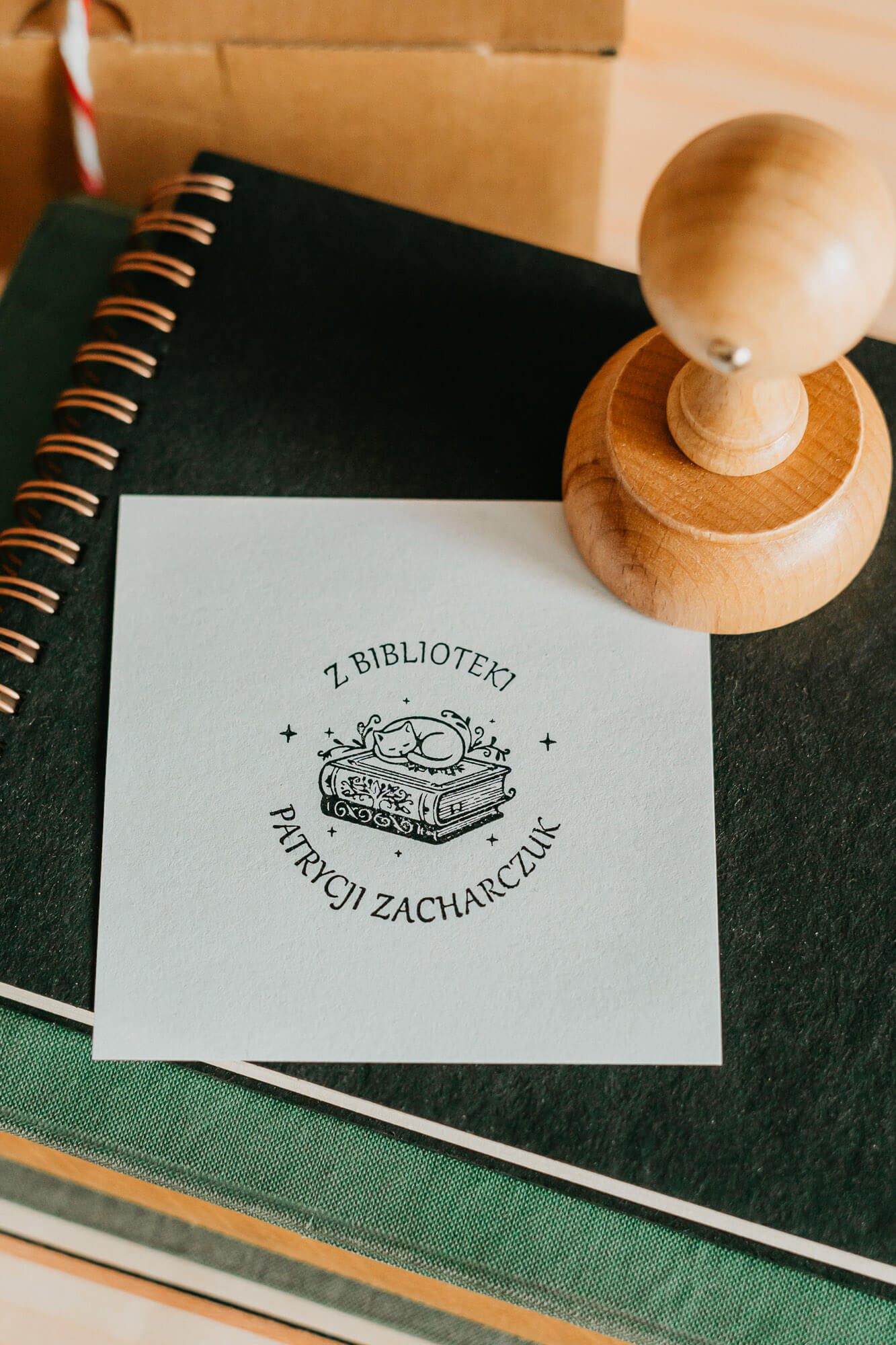 Stempel Ex Libris Kotek Na Książkach